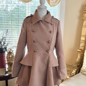 VENUS Double-Breasted Blush Trench Coat